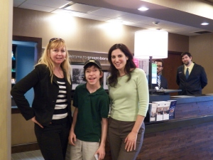 TJ with General Manager Karen Grissom and Sales Manager Rachel Amelkin