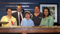 TJ with the hotel staff including General Manager John Lynch
