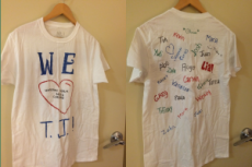 Shirt that the staff signed and gave to TJ