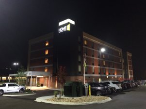 Night view of the Home2 Suites Knoxville