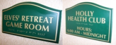 Game Room and Fitness Center signs